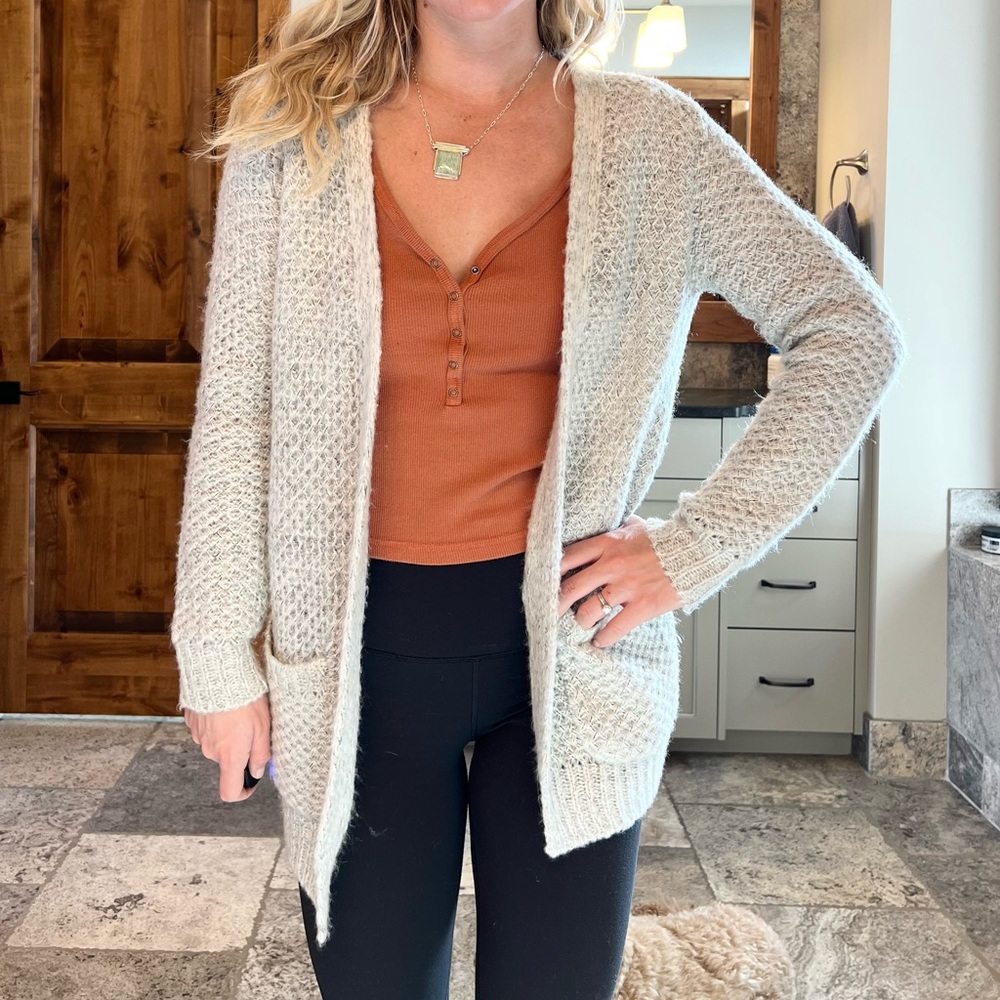 Woven Heart Cardigan Sweater